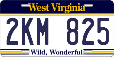 WV license plate 2KM825
