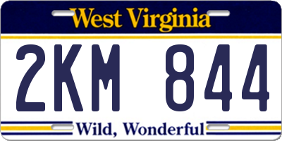 WV license plate 2KM844