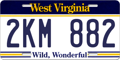 WV license plate 2KM882