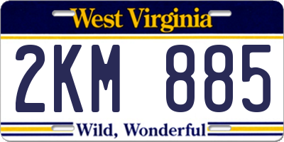 WV license plate 2KM885