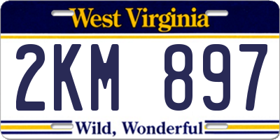 WV license plate 2KM897
