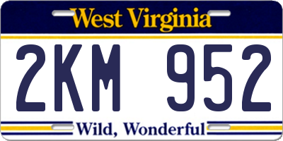 WV license plate 2KM952
