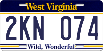 WV license plate 2KN074