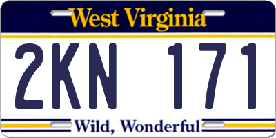 WV license plate 2KN171