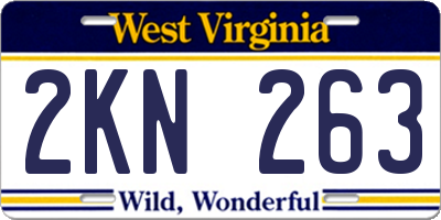 WV license plate 2KN263