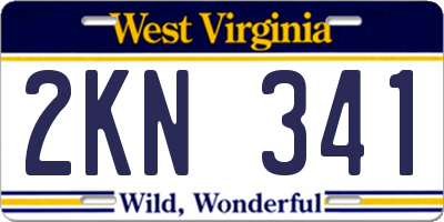 WV license plate 2KN341