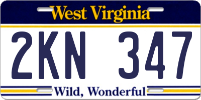 WV license plate 2KN347