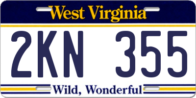 WV license plate 2KN355