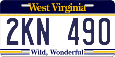 WV license plate 2KN490