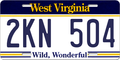 WV license plate 2KN504