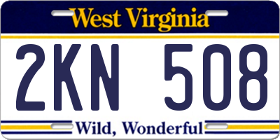 WV license plate 2KN508