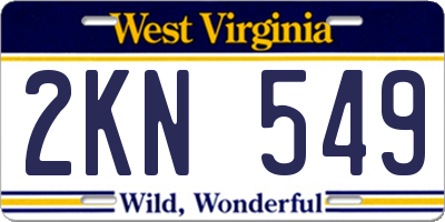 WV license plate 2KN549