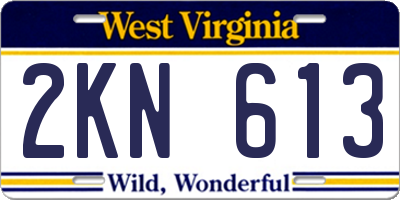 WV license plate 2KN613