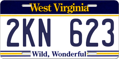 WV license plate 2KN623