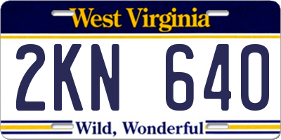 WV license plate 2KN640