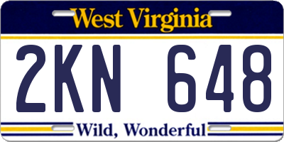 WV license plate 2KN648
