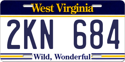 WV license plate 2KN684