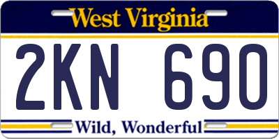 WV license plate 2KN690