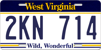 WV license plate 2KN714