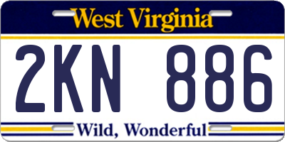 WV license plate 2KN886