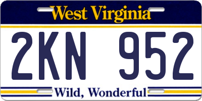 WV license plate 2KN952