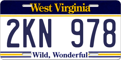WV license plate 2KN978