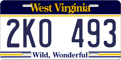 WV license plate 2KO493