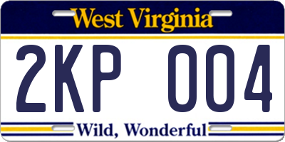 WV license plate 2KP004