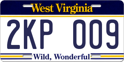WV license plate 2KP009