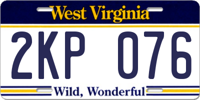 WV license plate 2KP076
