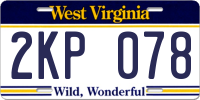 WV license plate 2KP078