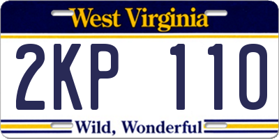WV license plate 2KP110