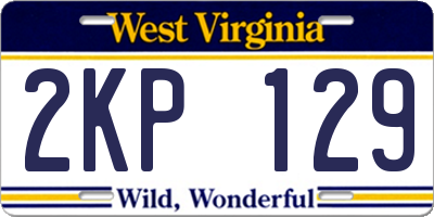 WV license plate 2KP129