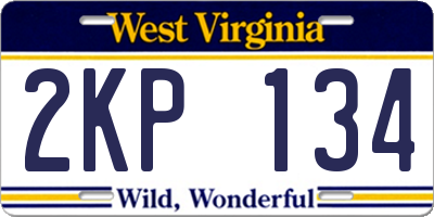 WV license plate 2KP134