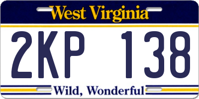 WV license plate 2KP138