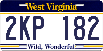 WV license plate 2KP182