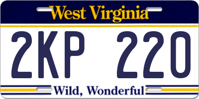 WV license plate 2KP220