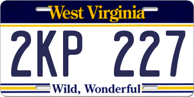 WV license plate 2KP227
