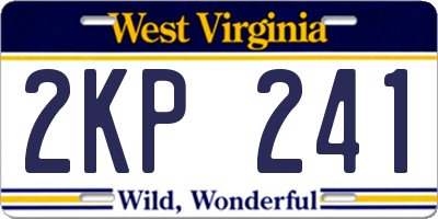 WV license plate 2KP241