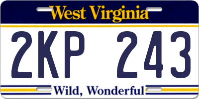WV license plate 2KP243
