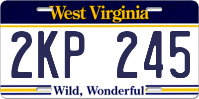 WV license plate 2KP245
