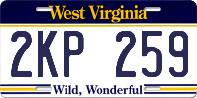 WV license plate 2KP259