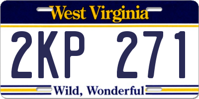 WV license plate 2KP271