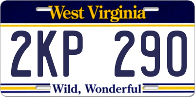 WV license plate 2KP290