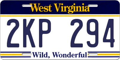 WV license plate 2KP294