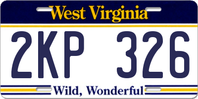 WV license plate 2KP326