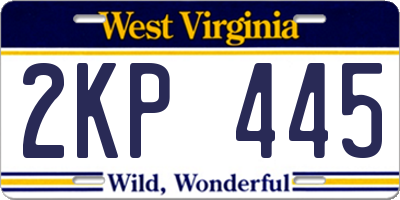 WV license plate 2KP445