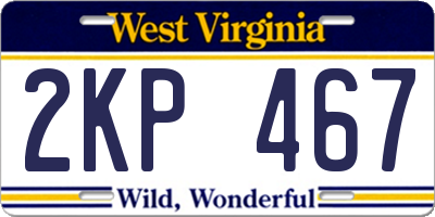WV license plate 2KP467
