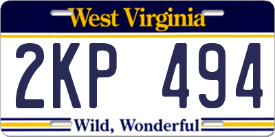 WV license plate 2KP494
