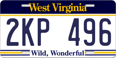 WV license plate 2KP496